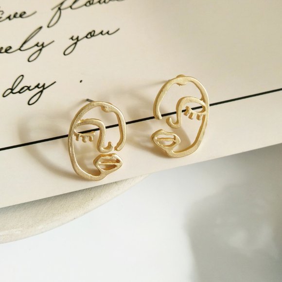 💙Art Stud Earrings Sterling Silver Post - Picture 2 of 7